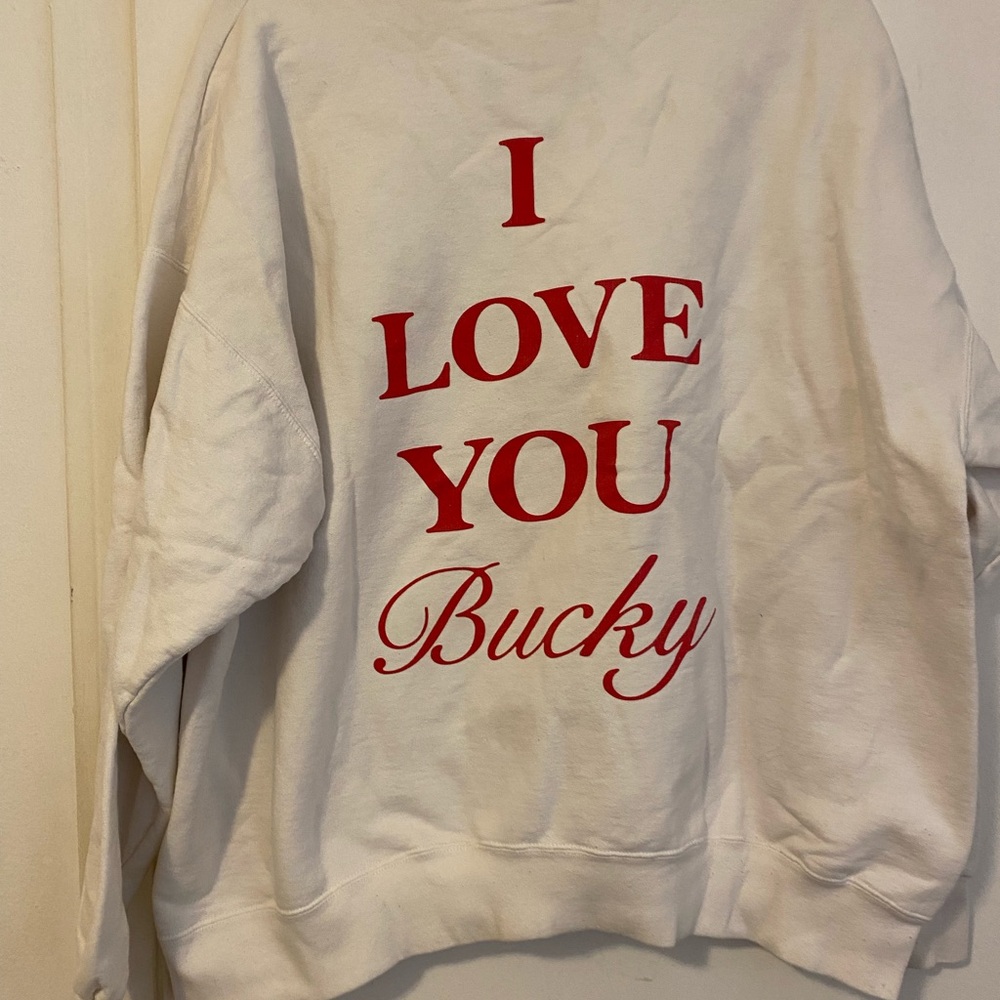 WISCONSIN BADGERS I LOVE YOU BUCKY CREWNECK